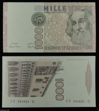 Italy Paper Money 1000 Lire 1982 Unc