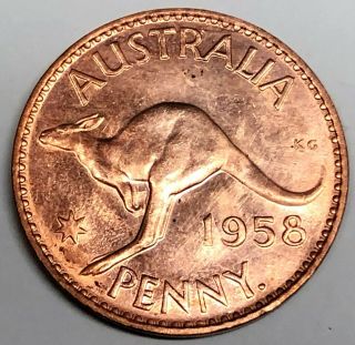 C9924 Australia Coin,  Large Penny 1958 Unc.