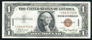 Fr.  2300 1935 - A $1 One Dollar “hawaii” Silver Certificate Y - B Block Au,