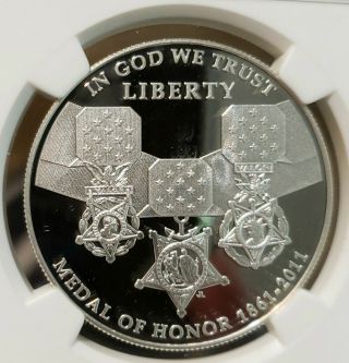 ☆rare ☆ Pf - 70 Ultra Cameo 2011 - P Medal Of Honor Dollar Commemorative Ngc