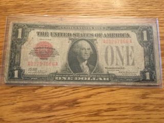 1928 $1 Red Seal Dollar Us Legal Tender Note Currency