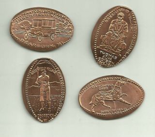 4 Copper Elongated Pennies (cents) Henry Ford Museum/greenfield Museum M 10
