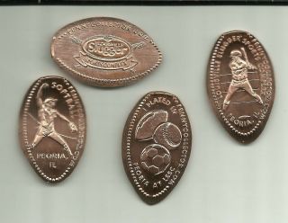 4 Copper Elongated Pennies (cents) Louisville Slugger Sports Complex Peoria Il