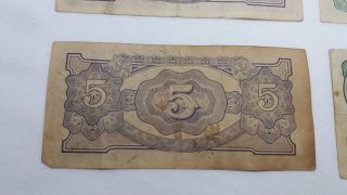 WW2 Burma 5 Rupees Malaya 10 Dollars Japanese Occupation Bank Notes 8