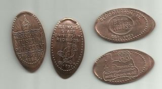4 Copper Elongated Pennies (cents) Mclean County Museum Bloomington Il