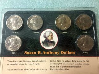 Susan B Anthony Dollars - 1979 & 1980 P D S - Uncirculated
