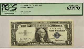 5 Consecutive 1957 Silver Certificate Star Notes Graded 58 - 64 PPQ 2