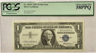 5 Consecutive 1957 Silver Certificate Star Notes Graded 58 - 64 PPQ 6