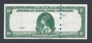 United State - American Banknote Co 10 Units Series 1929 Abnc - 101b Specimen Unc