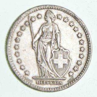 Silver - World Coin - 1953 Switzerland 2 Francs - World Silver Coin - 10.  2g 880