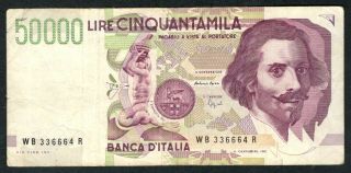 1992 Italy 50,  000 Lire Note.