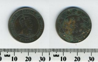Canada 1902 - 1 Cent Bronze Coin - King Edward Vii