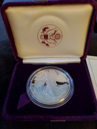 1988 - S American Eagle 1 Oz Silver Proof Coin With " S "