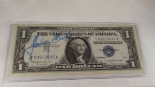 Johnny Cash Signed 1957 Blue Note Dollar