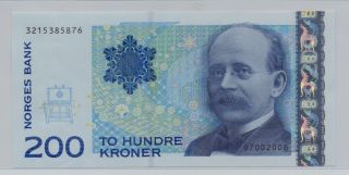 [$] Norway,  Nd,  200 Kroner,  Gem Unc