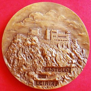 Architecture Medieval Monument Castle Of Leiria Big Bronze Medal By JosÉ Moura