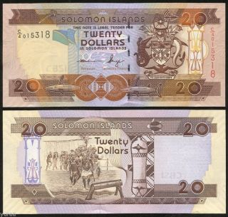 Solomon Islands - 20 Dollars Nd (2006) Unc,  Pick 28,  C/4 Prefix,  Sign.  10 (2009)