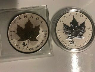 1 Each 2014 Horse And 2012 Titanic Privy Mark Canadian Silver Maple Leaf $5