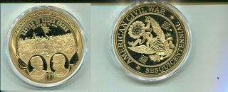 Battle Of Cedar Creek 2014 70 Mm Gold Plated Proof Medal 4523m