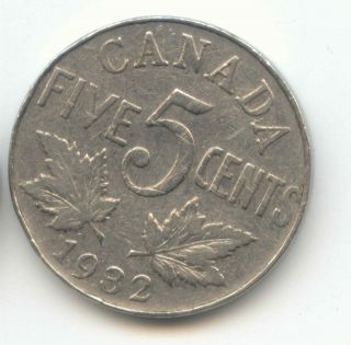 Canada 1932 Canadian Nickel Five Cent Piece Beaver 5c Exact Coin Shown