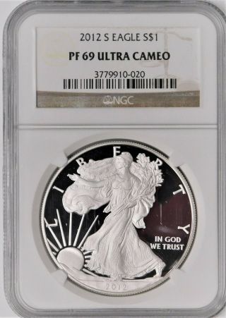 2012 - S Proof Silver American Eagle - Ngc Pf69 Ultra Cameo