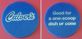 Vintage Culvers Restaurant (burgers & Ice Cream) Token: 1 - Scoop Dish Or Cone