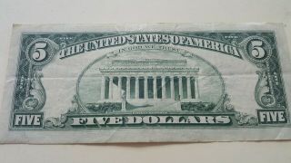 1969C (C) FEDERAL RESERVE NOTE FIVE DOLLAR BILL.  $5.  00. 2