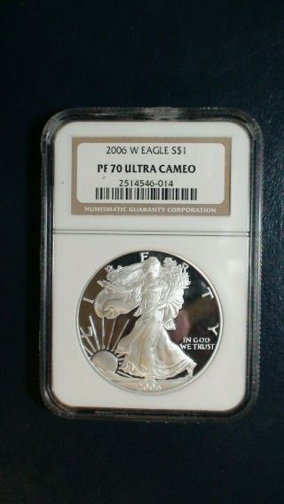 2006 W American Silver Eagle Ngc Pf70 Ultra Cameo $1 Coin Starts At 99 Cents