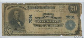 1903 United States $20 National Bank Wauseon Note Charter 7091