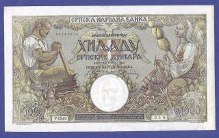 Uncirculated 1000 Dinara 1942 Banknote From Serbia