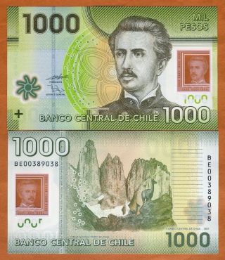 Chile 1000 (1,  000) Pesos,  2011 (2013) Polymer P - 161 Date Unc