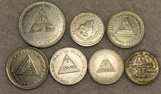Set Of 8 Different Coins From Nicaragua
