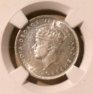 1939 Malaya 20 Cents Ngc Unc Details Rev Cleaned - Silver