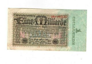 Xxx - Rare 1 Billion Mark Weimar Inflation Banknote 1923 In Fine Con