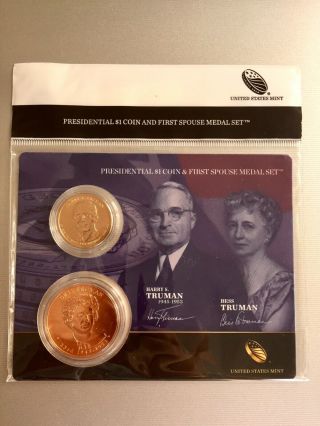 2015 Harry S.  Truman Presidential One Dollar Coin & First Spouse Medal Set