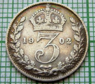Great Britain Edward Vii 1902 Threepence 3 Pence,  Silver