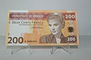 Monaco 200 Francs 2018,  Grace Kelly,  Private Issue,  Matej Gabris Banknote Unc