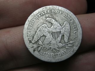 1857 S Silver Seated Liberty Quarter - Good Details