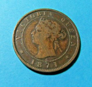 1871 Canada - - Prince Edward Island Queen Victoria 1 Cent Coin -
