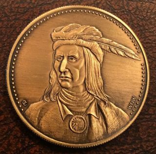 Native American Indian Chief Tecumseh Shawnee Tribe Coin Medal B