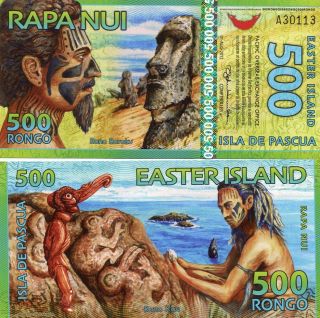 Easter Island Rapa Nui Isla De Pascua 500 Rongo 2012 Fantasy Issue