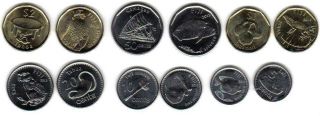 Fiji: 2012 7 - Piece Uncirculated Coin Set: 0.  05 To $2,  Animals