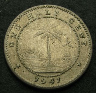 Liberia 1/2 Cent 1941 - Copper/nickel - Vf/xf - 2975