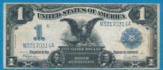 $1.  00 1899 FR.  236 BLACK EAGLE SILVER CERTIFICATE AVERAGE CIRCULATED 3