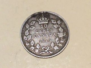 1913 Silver 10 Cents