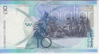 Gibraltar Banknote P36 10 Pounds 2010 Prefix A/AB QE II,  UNC 2