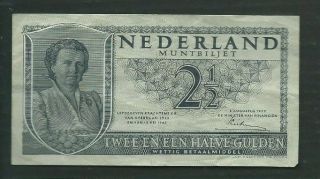 Netherlands 1949 2 1/2 Gulden P 73 Circulated
