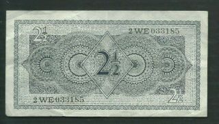 Netherlands 1949 2 1/2 Gulden P 73 Circulated 2