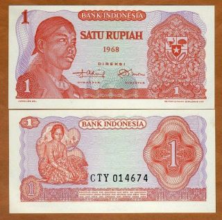 Indonesia,  1 Rupiah,  1968,  P - 102,  Unc General Sudirman