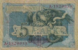 Germany 5 Mark 1904 Reichsbanknote (B108) 2